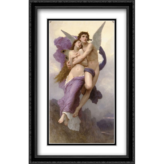 The Abduction of Psyche 2x Matted 26x40 Large Black Ornate Framed Art Print by Bouguereau, William Adolphe