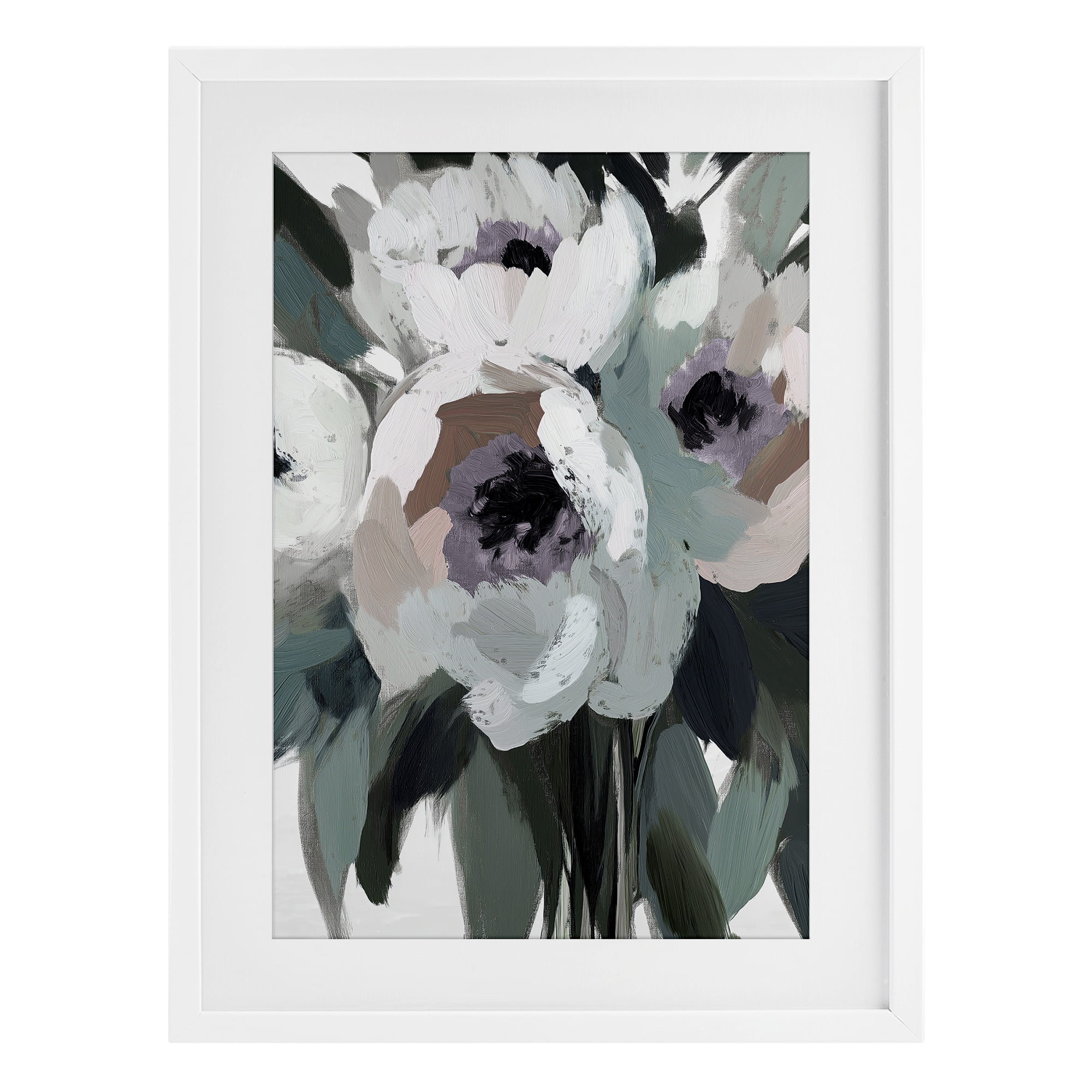 The Absence of Sorrow White Framed Print Under Glass, design by Annabelle Hall