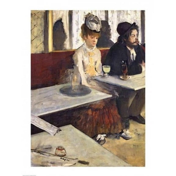 The Absinthe Poster Print by Edgar Degas - 24 x 36 in. - Large