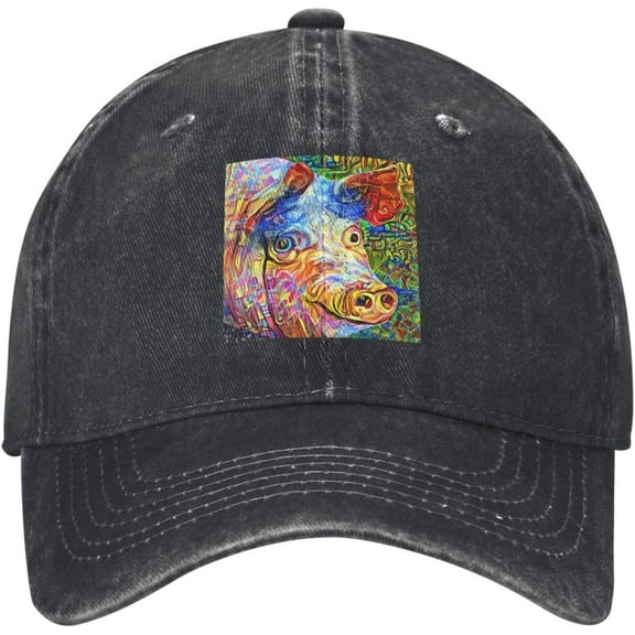 The Abstract Pig Baseball Cap for Men Women Hat Adjustable Vintage Cotton Dad Caps