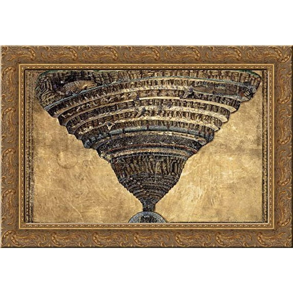 The Abyss of Hell 24x20 Gold Ornate Wood Framed Canvas Art by Botticelli, Sandro