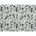 thumbnail image 1 of The Addams Family Character Pattern Cotton Fabric, Gothic Halloween Design, White Background, 1 of 1