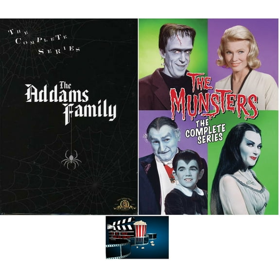 The Addams Family Complete Series 64 Episodes & The Munsters Complete Series 70 Episodes + 2 Movies 21 DVD Set Includes Glossy Print TV Take Art Card