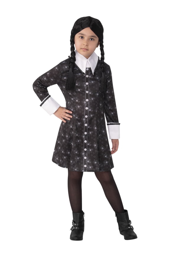 The Addams Family Wednesday Addams Classic Costume for Kids by Rubies, Girls Large