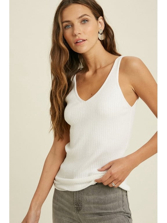 The Adele - Women's Ribbed Tank in Ivory