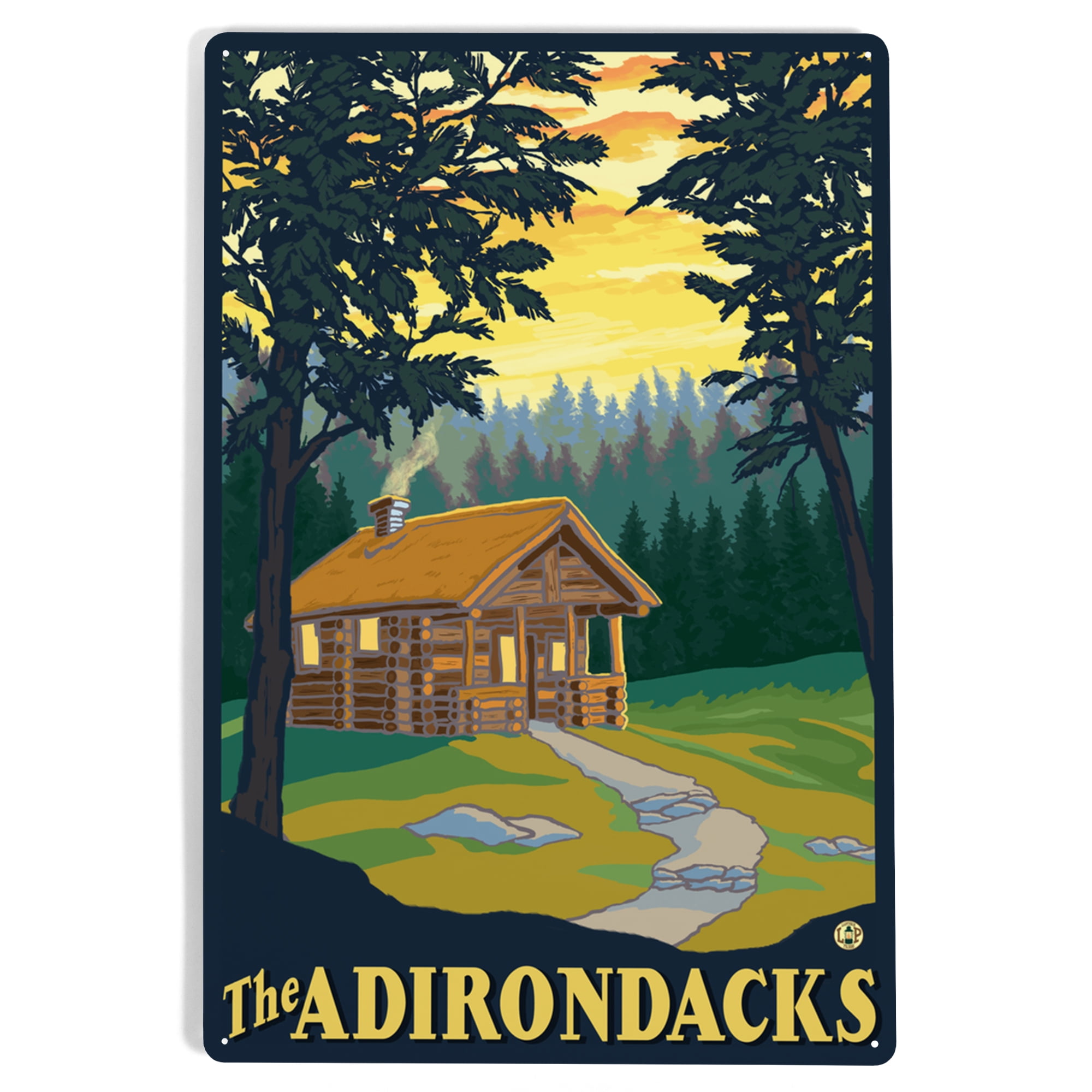 The Adirondacks, Cabin in the Woods (12x18 Aluminum Art, Indoor Outdoor ...