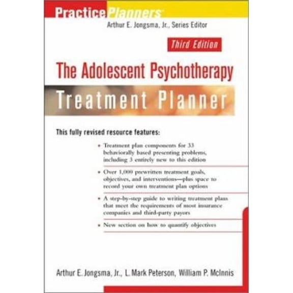 Pre-Owned The Adolescent Psychotherapy Treatment Planner, 3rd Edition (PracticePlanners) (Paperback) 0471270490 9780471270492