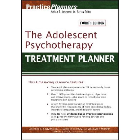 Pre-Owned The Adolescent Psychotherapy Treatment Planner (Paperback) by Arthur E Jongsma, L Mark Peterson, William P McInnis