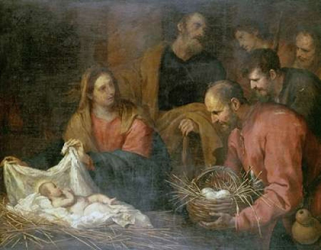 The Adoration of The Shepherds Canvas Art - Giovanni Andrea De Ferrari (24 x 30)