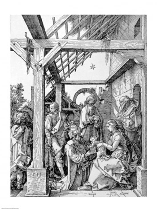 The Adoration of the Magi 1511 Canvas Art - Albrecht Durer (18 x 24)