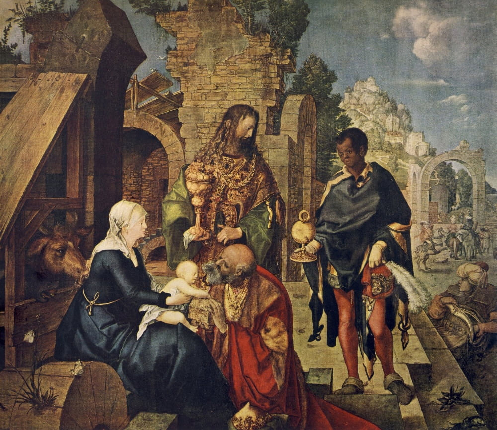 The Adoration of the Magi The Worlds Greatest Paintings 1934 Canvas Art - Albrecht D???rer (18 x 24)