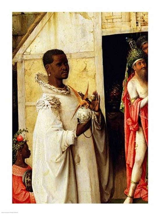 The Adoration of the Magi detail of King Balthazar from the central panel of the triptych 1510 Canvas Art - Hieronymus Bosch (18 x 24)