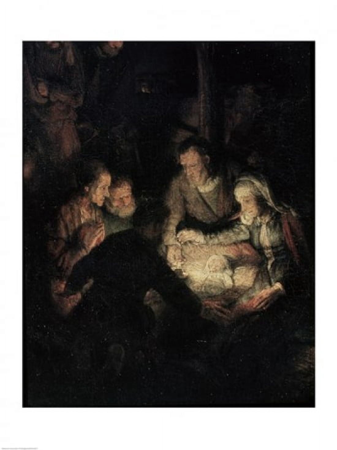 The Adoration of the Shepherds Canvas Art - Rembrandt van Rijn (24 x 36)