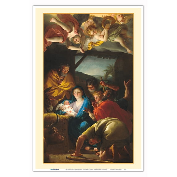 The Adoration of the Shepherds - Jesus Mary and Joseph - Vintage Religious Art by Giorgione c.1505 - Master Art Print (Unframed) 12in x 18in