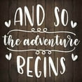 thumbnail image 1 of The Adventure Begins Inpiration Camping Rustic Looking Wood Sign Wall Décor Gift 8 x 8 Wood Sign B3-08080061023, 1 of 2
