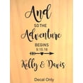 thumbnail image 1 of The Adventure Begins Wedding Sign Customized Wall Decal - Custom Vinyl Wall Art - Personalized Name - Baby Girls Boys Kids Bedroom Wall Decal Room Decor Wall Stickers Decoration Size (30x15 inch), 1 of 1