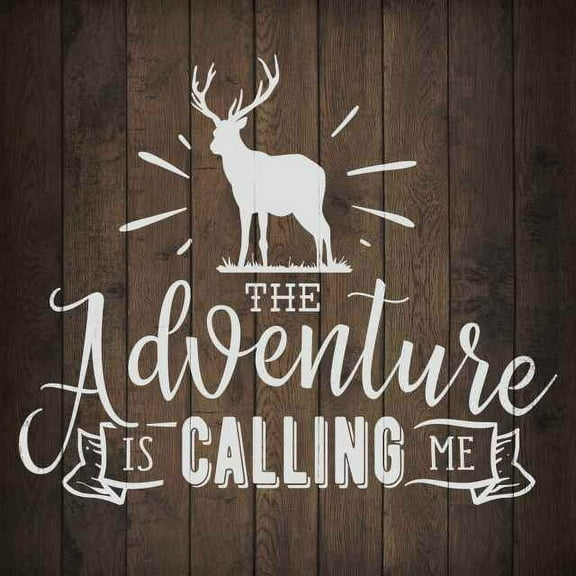 The Adventure is Calling Inpiration Camping Rustic Looking Wood Sign Wall Décor 12 x 12 Wood Sign B3-12120061006