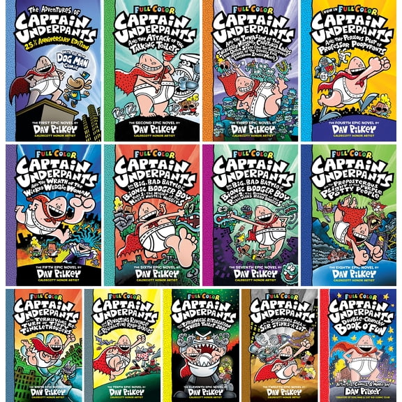 The Adventures of Captain Underpants Complete Books 1-12, (25 1/2 Anniversary Edition) (Hardcover)