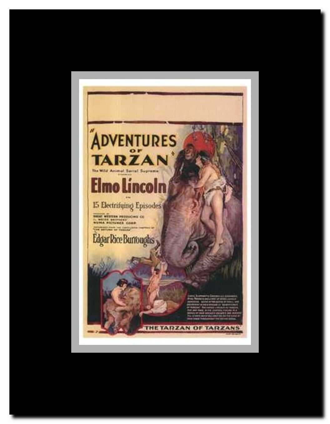 The Adventures of Tarzan c.1921 - style A Framed Movie Poster