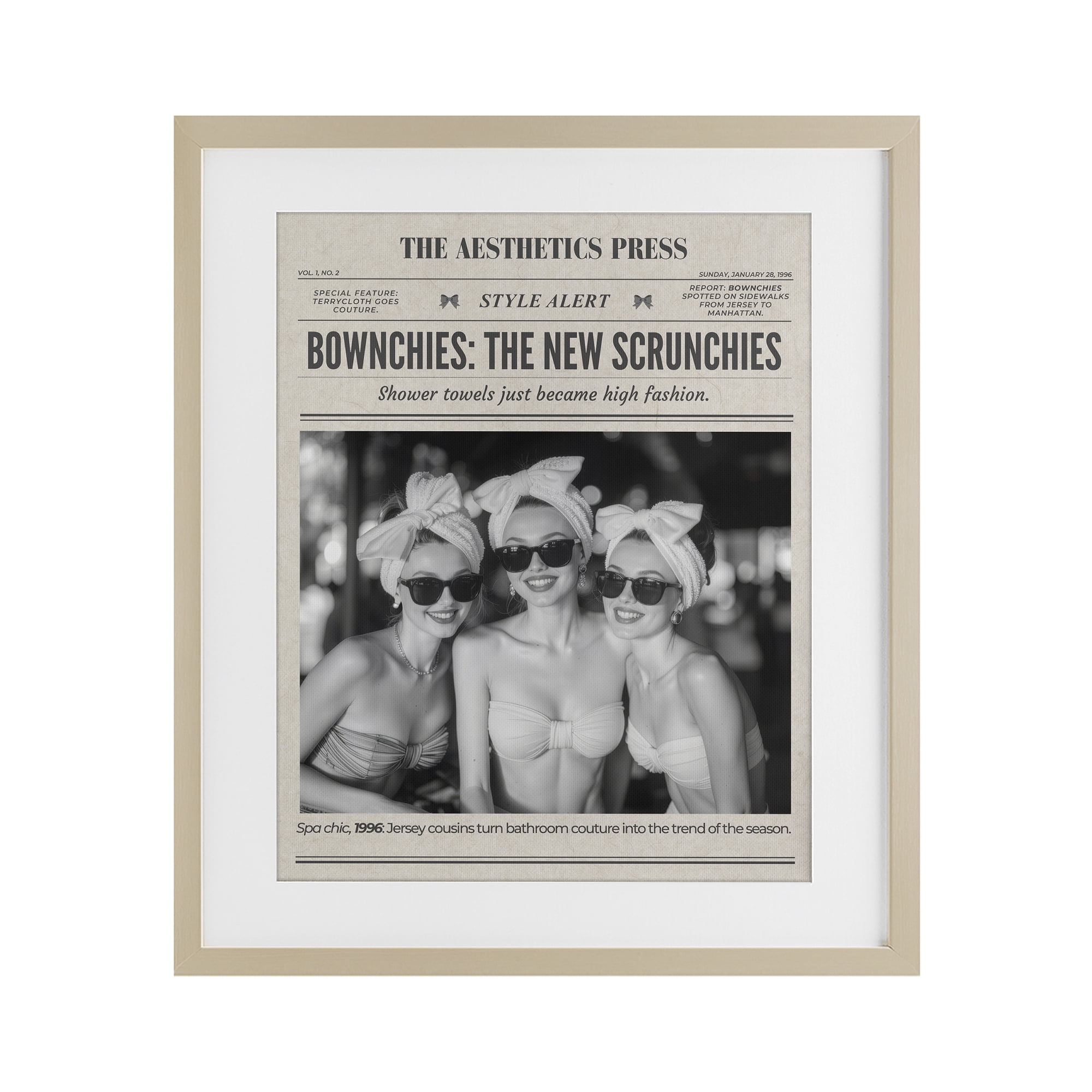 The Aesthetics Press Magazine Birch Framed Print Under Glass, design by A Barefoot Stylist