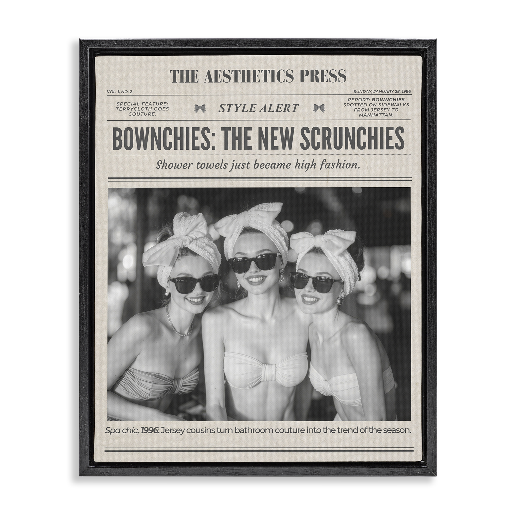 The Aesthetics Press Magazine Black Framed Floater Canvas Wall Art, design by A Barefoot Stylist
