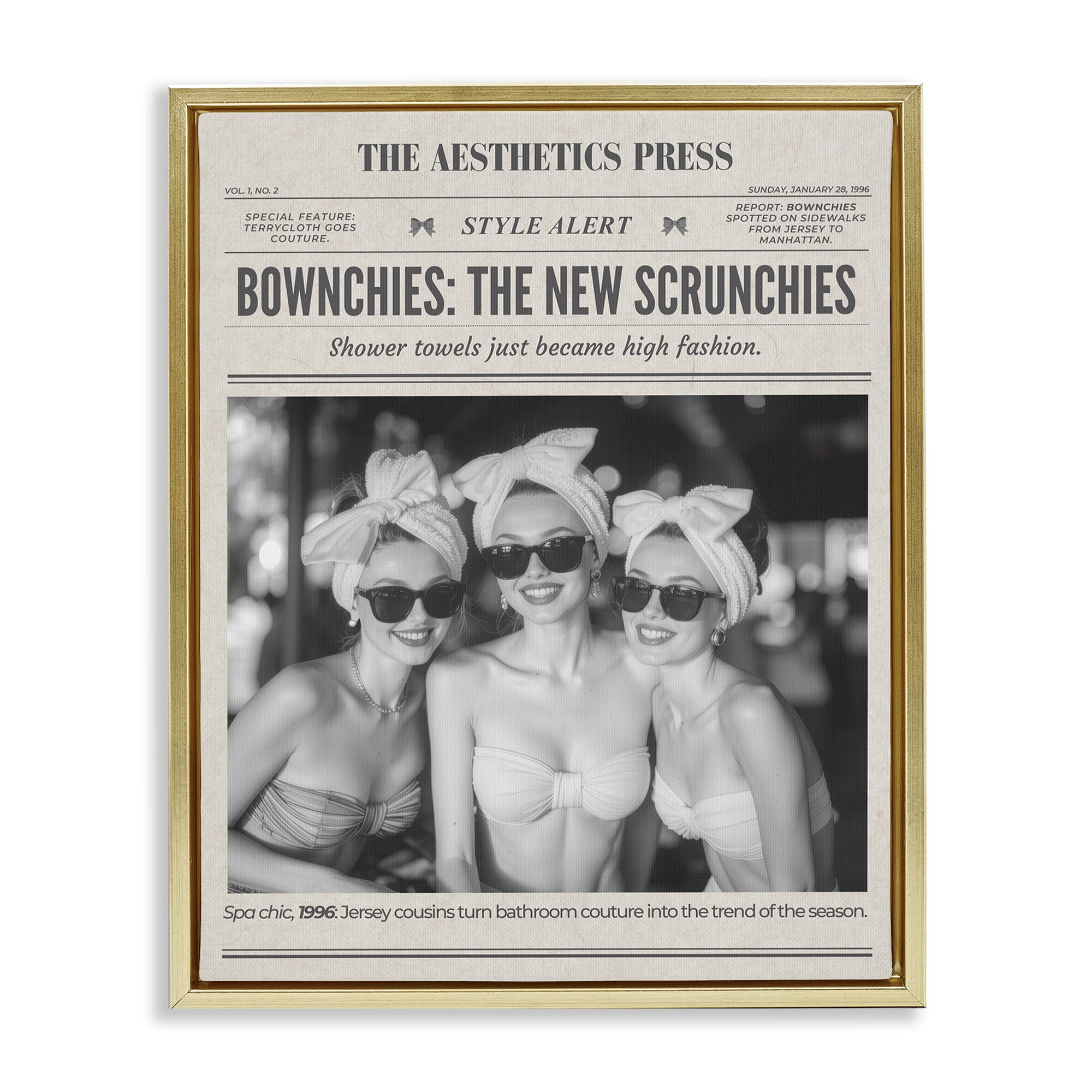 The Aesthetics Press Magazine Gold Framed Floater Canvas Wall Art, design by A Barefoot Stylist