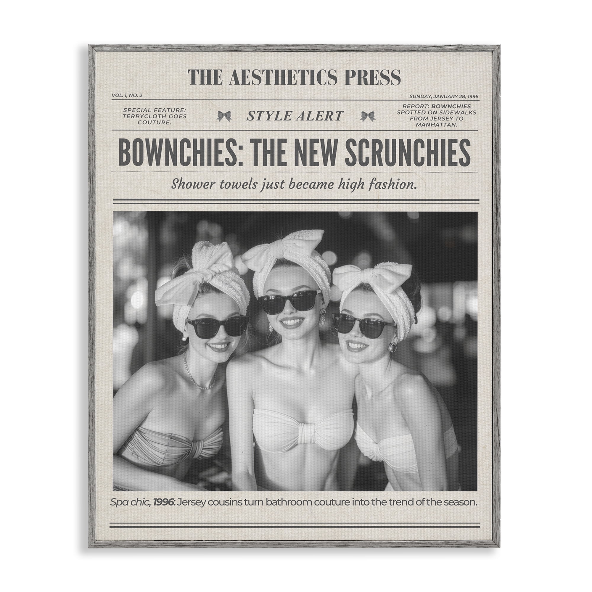 The Aesthetics Press Magazine Gray Framed Giclee Art, design by A Barefoot Stylist