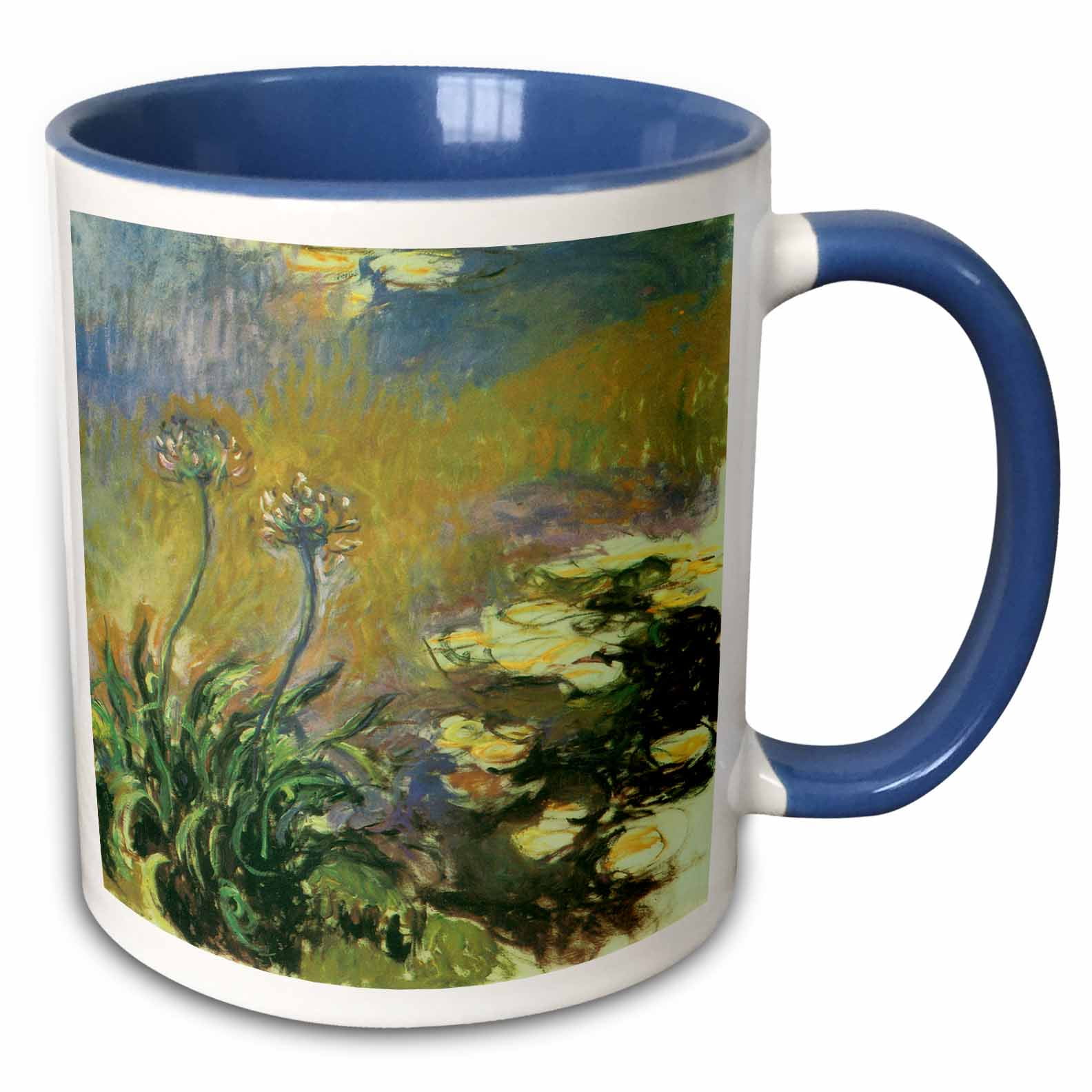 The Agapanthus by Claude Monet 1914-1917 11oz Two-Tone Blue Mug mug ...