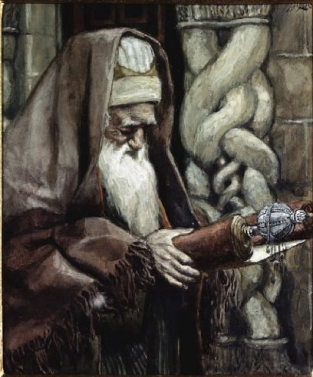 The Aged Simeon James Tissot (1836-1902 French) Canvas Art - James Tissot (24 x 36)