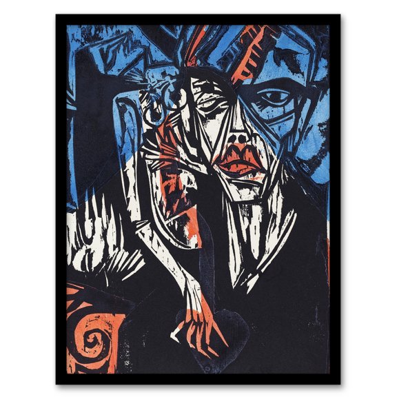 The Agonies of Love Ernst Ludwig Kirchner Framed Wall Art Print A4