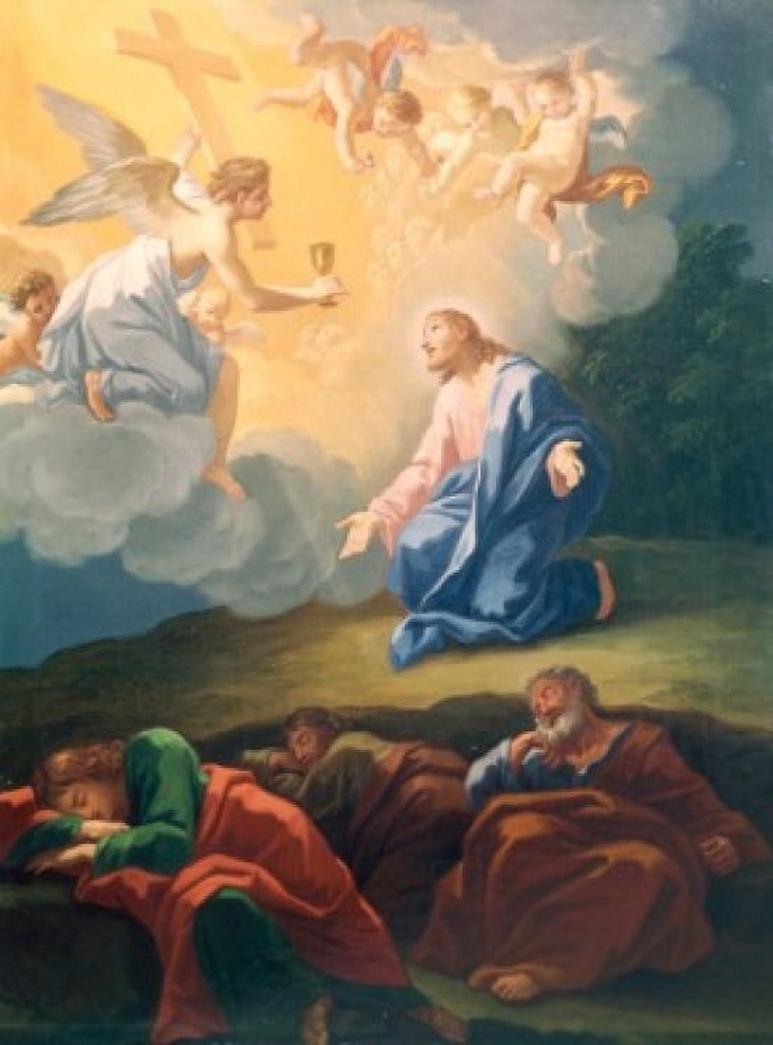 The Agony on the Mount of Olives Hendrick Krock (1677-1738 Danish) Canvas Art - Hendrick Krock (24 x 36)