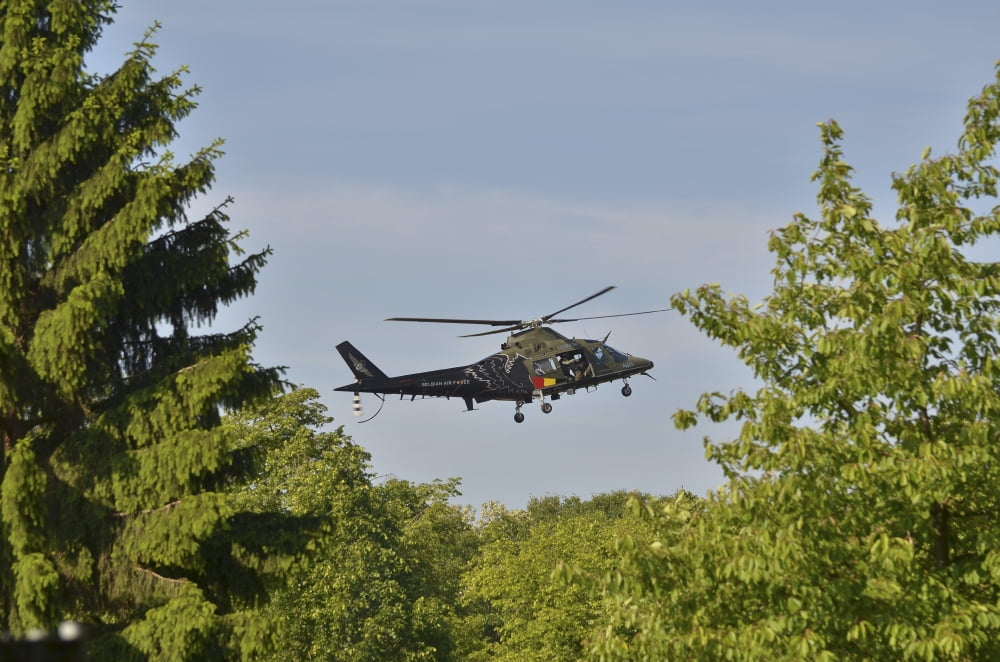 The Agusta A109 helicopter used by the Belgian Army Canvas Art - Luc De JaegerStocktrek Images (35 x 23)