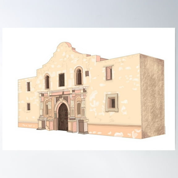 The Alamo Print Poster Wall Art, Modern Wall Decor For Living Room Bedroom, 12x18 UNFRAMED