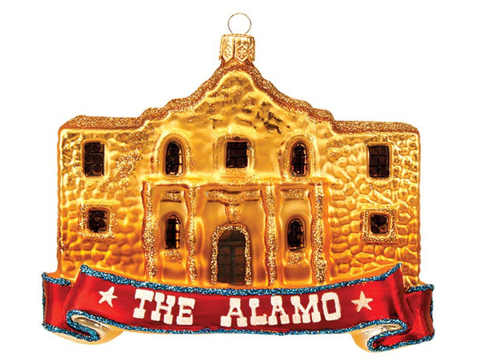 The Alamo Texas Polish Mouth Blown Glass Christmas Ornament Tree Decoration