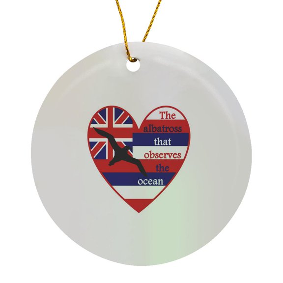 3drose, the Albatross That Observes the Ocean Proverb, Circle Porcelain Ornament