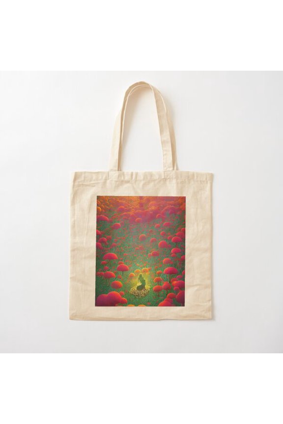 The Alchemist In A Sea Of Mushrooms Canvas Tote Bags, Reusable Shopping Bag