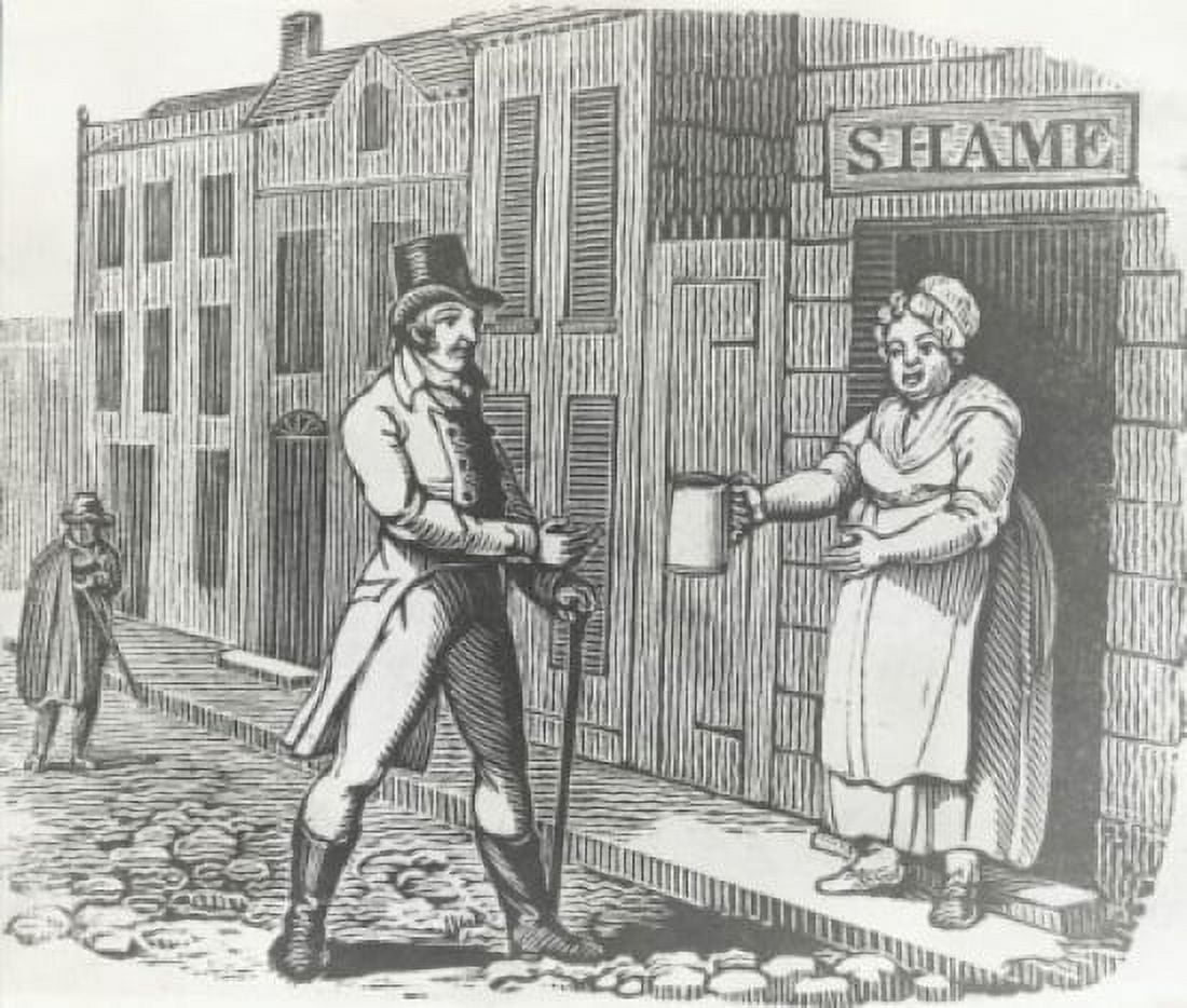 The Ale Wife History of Alcoholism C 1810 Artist Unknown Woodcut print Canvas Art - (24 x 36)