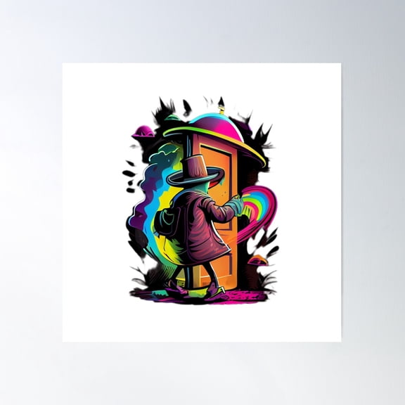 The Alien Secret Door T Shirt Poster Wall Art, Modern Wall Decor For Living Room Bedroom, 30x30 UNFRAMED