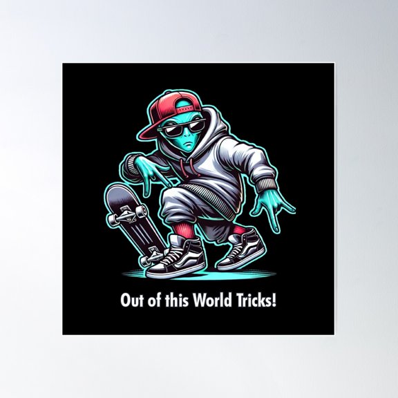 The Alien Trickster Poster Wall Art, Modern Wall Decor For Living Room Bedroom, 24x24 UNFRAMED