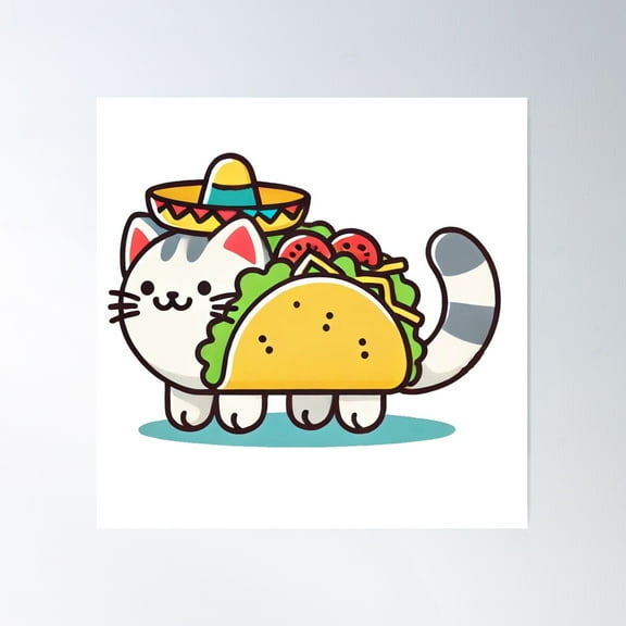 The All Powerful Tacocat Poster Wall Art, Modern Wall Decor For Living Room Bedroom, 24x24 UNFRAMED
