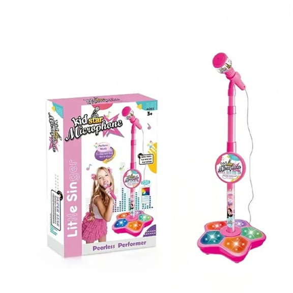 The All-in-One Microphone Toy That Makes Every Day a Concert, Adjustable Standing Microphone Karaoke Machine with Stage Lights and Pedals
