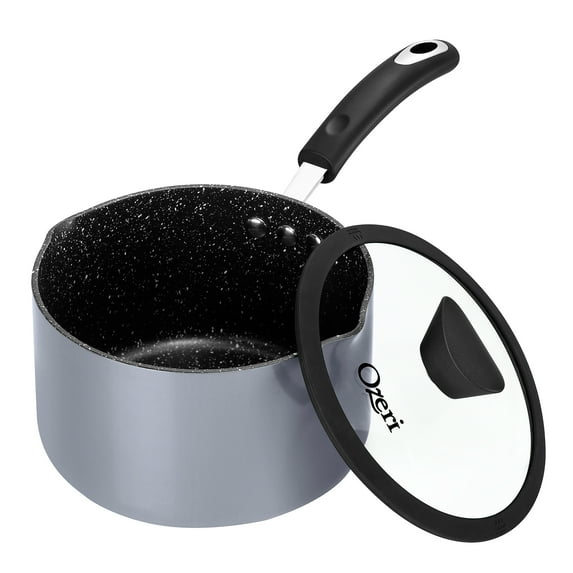 The All-in-One Stone Saucepan and Cooking Pot by Ozeri -- 100% APEO, GenX, PFBS, PFOS, PFOA, NMP and NEP-Free German-Made Coating