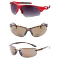 thumbnail image 1 of "The Allstars" 3 Pair Assortment of Bifocal Sport Wrap Reading Sunglasses for Men and Women - Brown/Red - 1.50, 1 of 6
