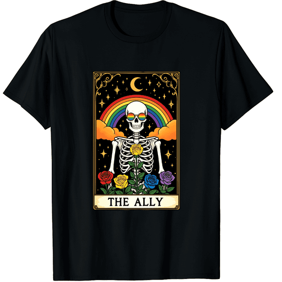 The Ally Tarot Card Skeleton Pride LGBTQ Unisex T-Shirt