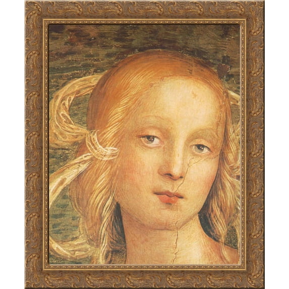 The Almighty with Prophets and Sybils (detail 1) 20x24 Gold Ornate Wood Framed Canvas Art by Perugino, Pietro