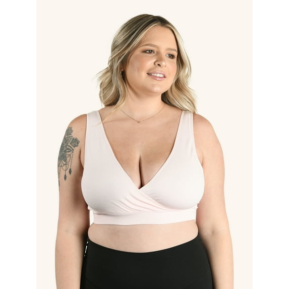 Leading Lady, The Alora, Nursing Bra, Unpadded Wireless Crossover Bra, Pull Aside Cups, Comfort and Sleep Bra, Stretch Fabric, Extended Band (Women's)