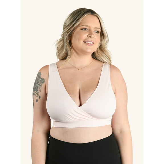 Leading Lady, The Alora, Nursing Bra, Unpadded Wireless Crossover Bra, Pull Aside Cups, Comfort and Sleep Bra, Stretch Fabric, Extended Band (Women's)