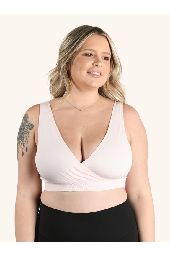 , The Alora, Nursing Bra, Unpadded Wireless Crossover Bra, Pull Aside Cups, Comfort and Sleep Bra, Stretch Fabric, Extended Band (Women's)
