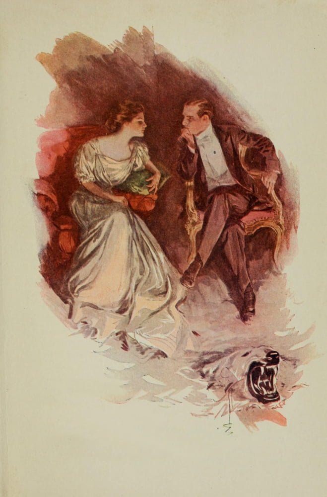 The Alternative 1909 Couple with polar rug Canvas Art - Harrison Fisher (24 x 36)