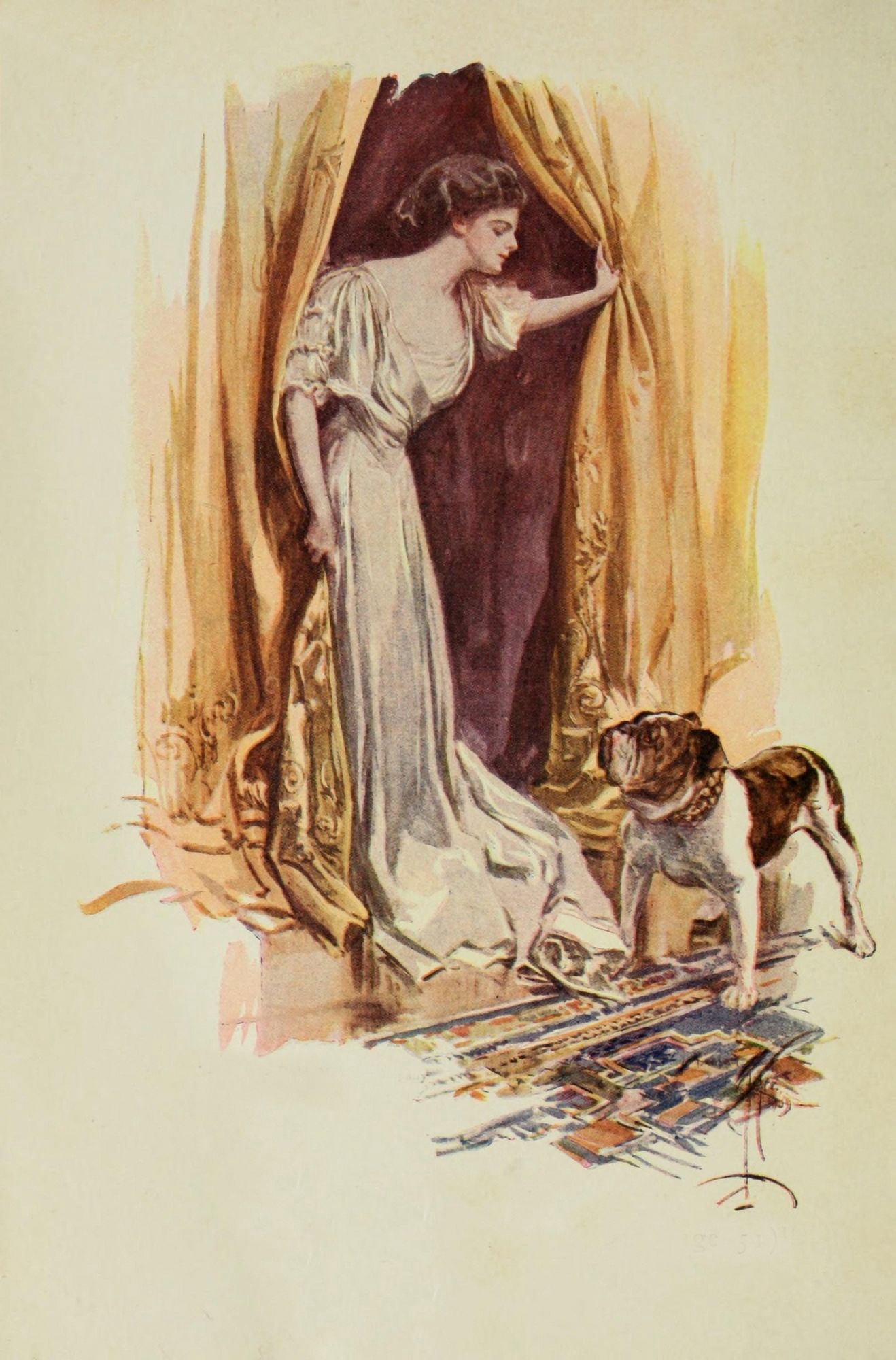The Alternative 1909 Lady with dog Canvas Art - Harrison Fisher (18 x 24)